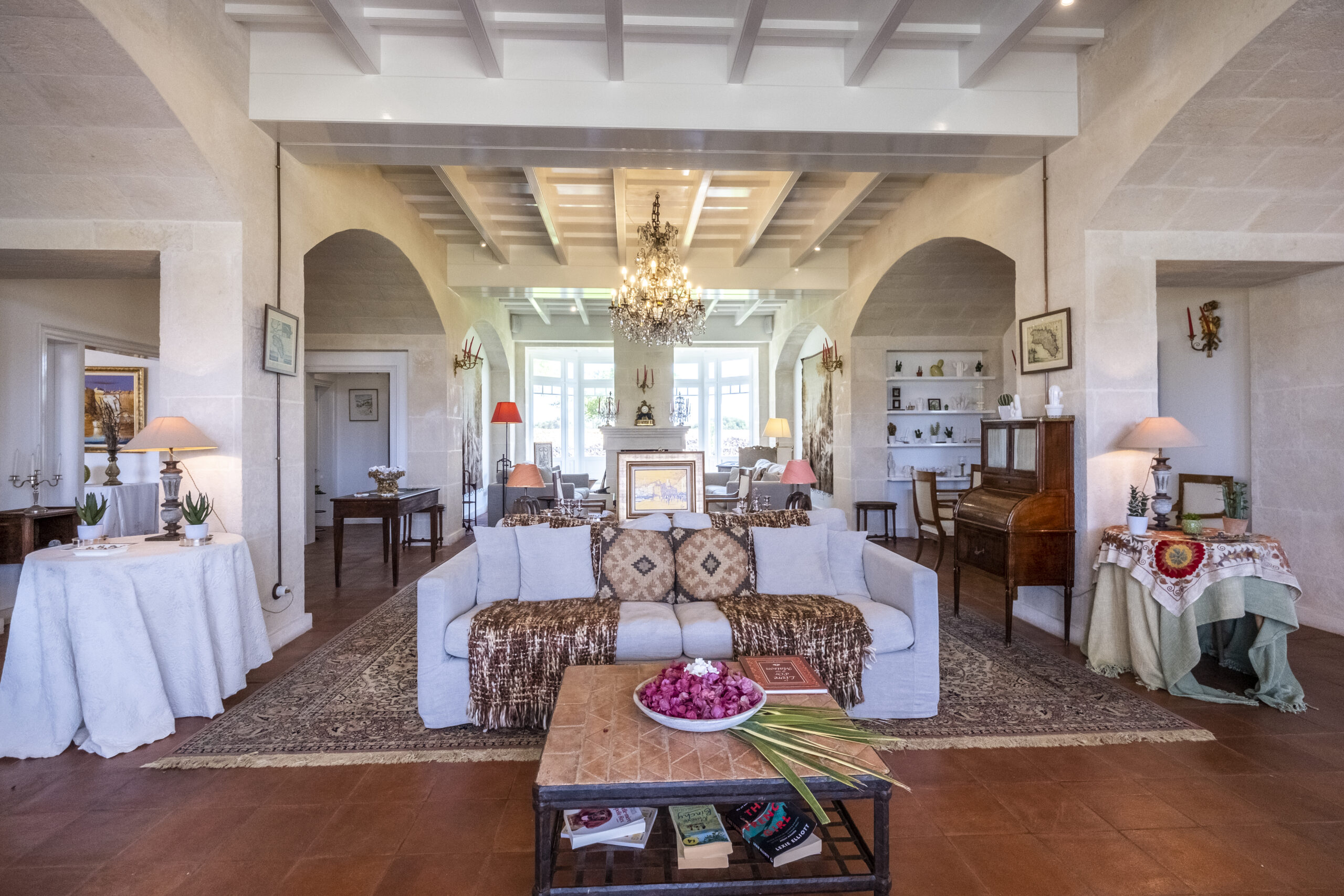 Dining room at finca Son Bonaventura, high-end property in Menorca