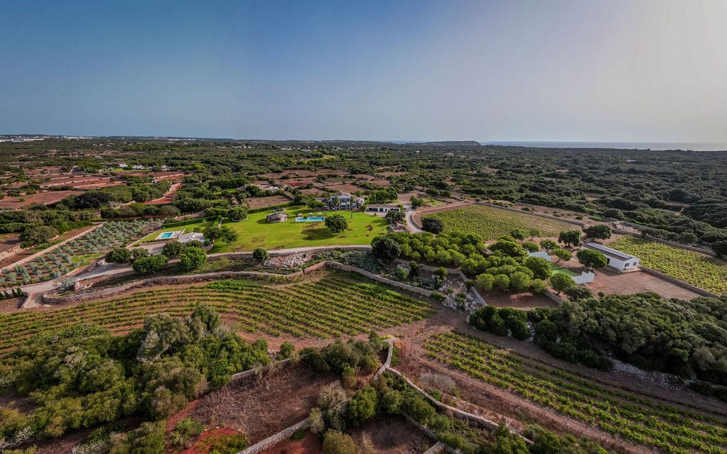 Private paddle tennis court at finca Son Bonaventura, Menorca