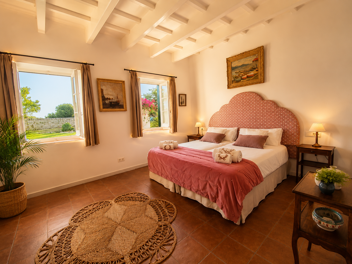 Double bedroom at finca Son Bonaventura in Sant Lluís, Menorca
