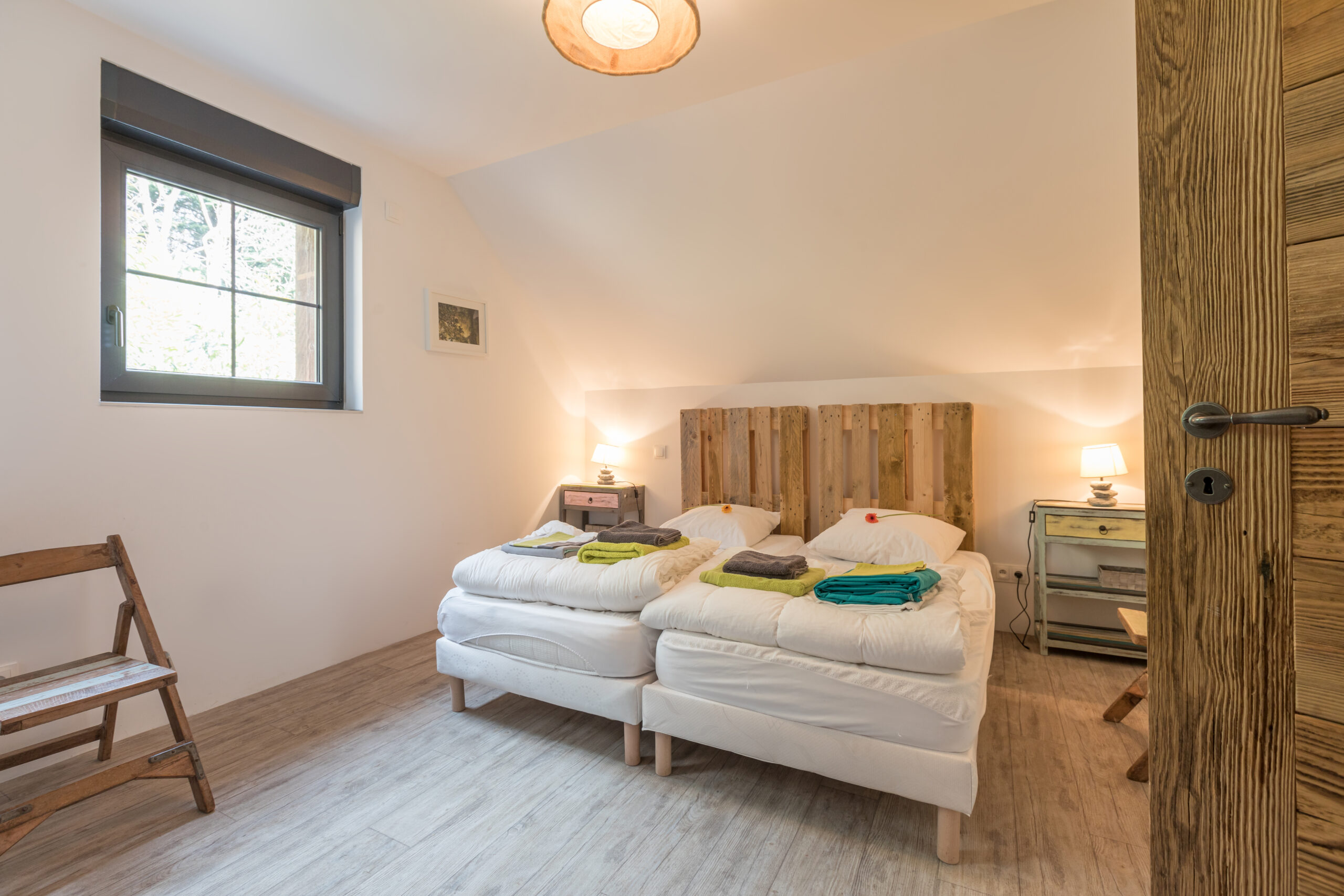 Chambre 3 du lodge La Désirade, 2 lits simples, Linthal Vosges du Sud